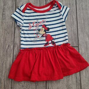 🏷 3/$15 or 5/$20 Disney baby Minnie Mouse Paris baby girl dress sz 3-6M
